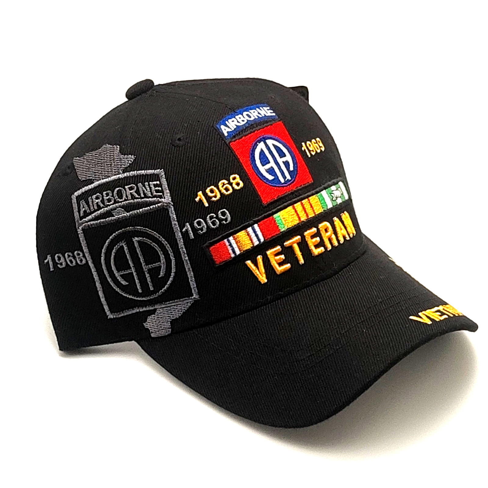 Vietnam Veteran 82nd Airborne Division 1968-1969 Embroidered Black baseball cap