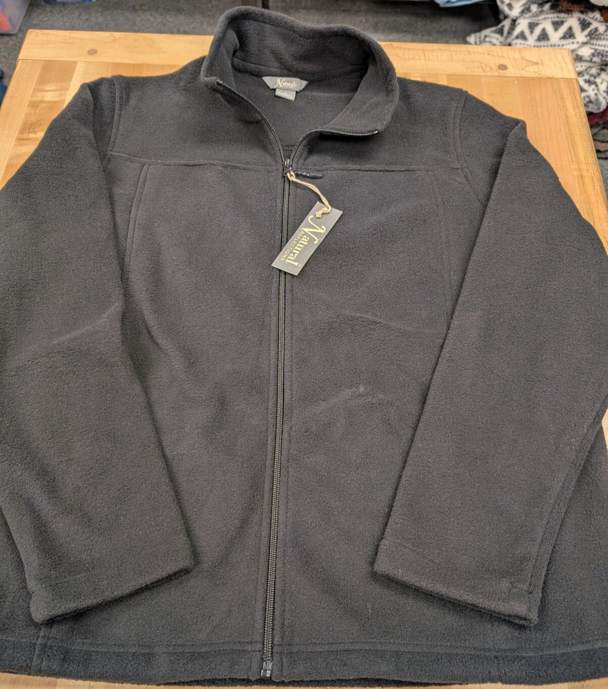 Natural Reflections Full Zip Zippered Fleece Jacket Women’s XL Black