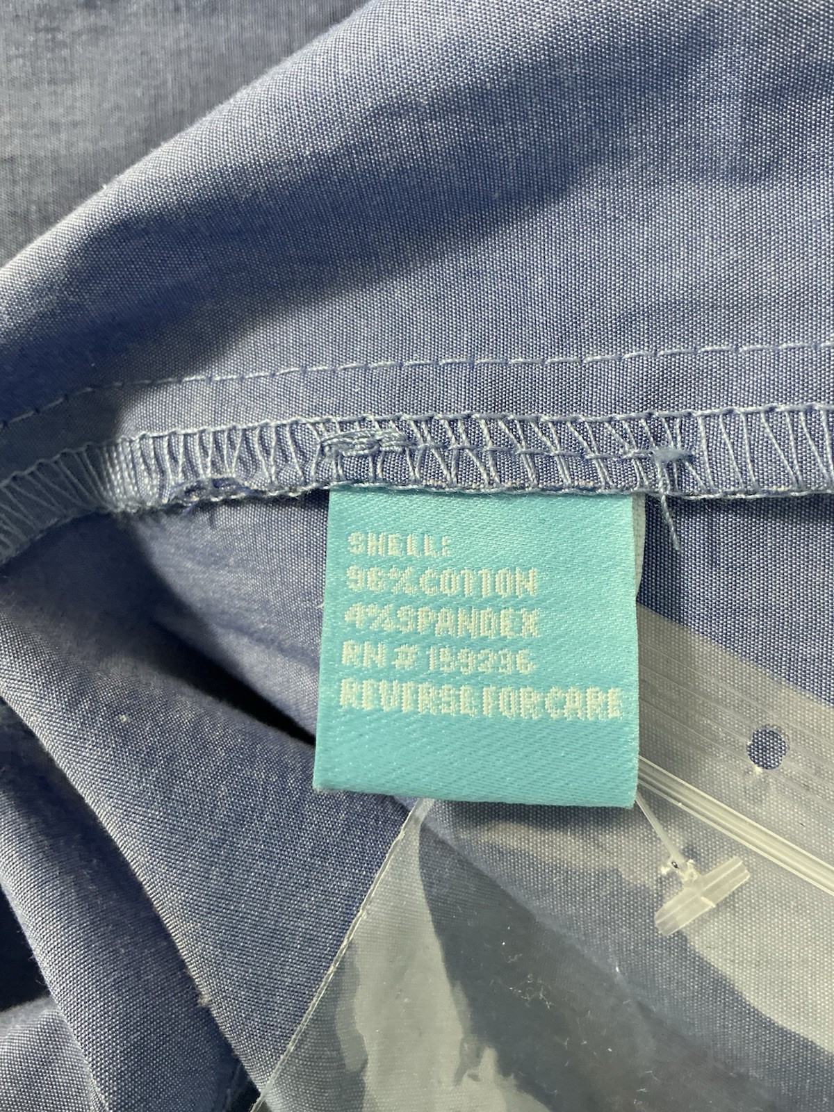 J.McLaughlin Sz Med Shirt Cotton Blue Stretch Button Front Collared Long Sleeve