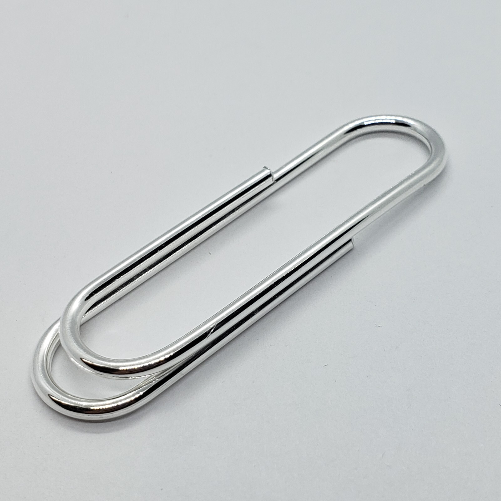 925 Sterling Silver Large Paper Clip Money Clip Made in Italy 2 3/8 x 5/8 inch