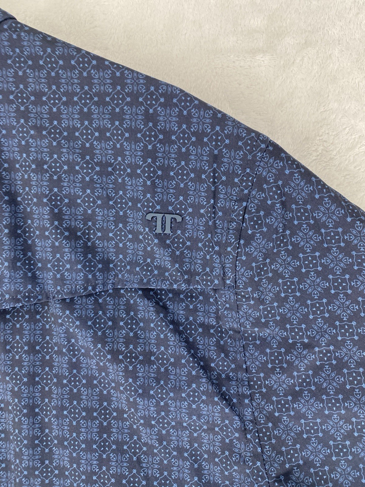 Ferrell Shirt Men’s Large Blue Collin Soft Stretch Western Snap Button NEW $70
