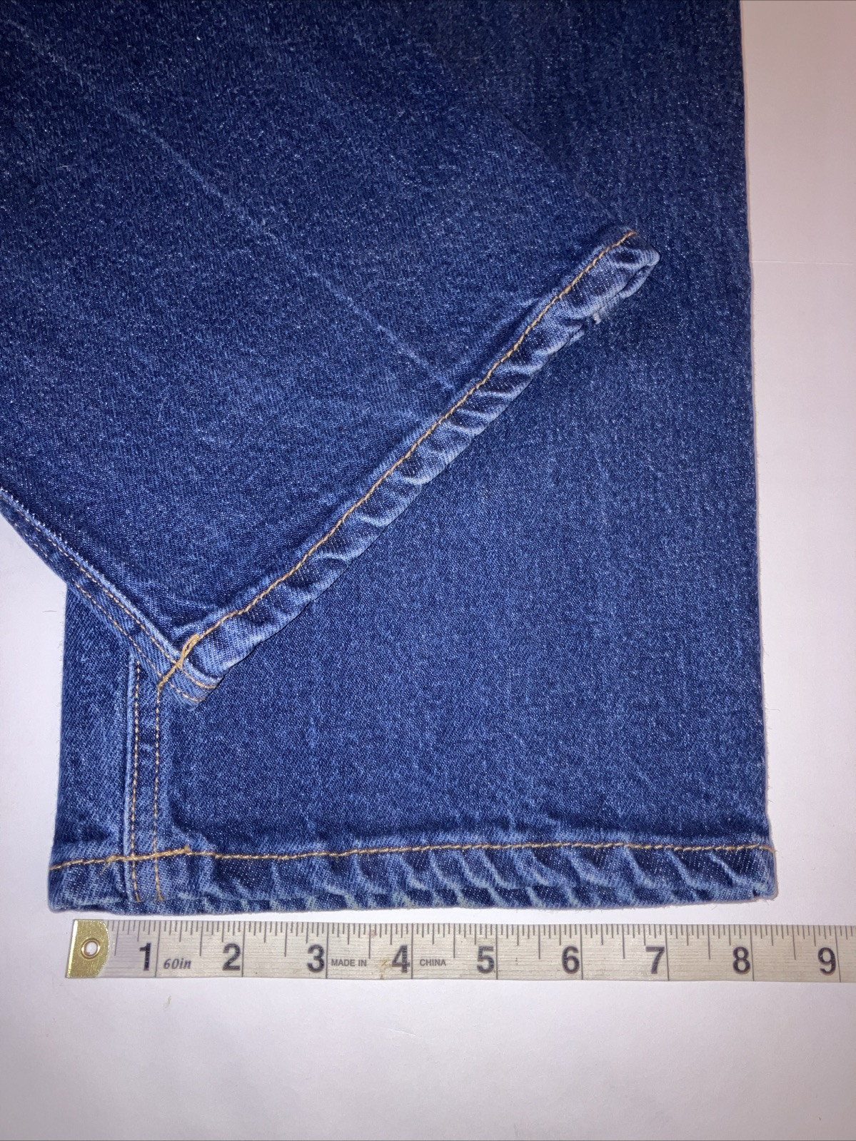 DIAMOND GUSSET Jeans Mens 36×27.5in Blue Denim Dungarees 🇺🇸Made in USA