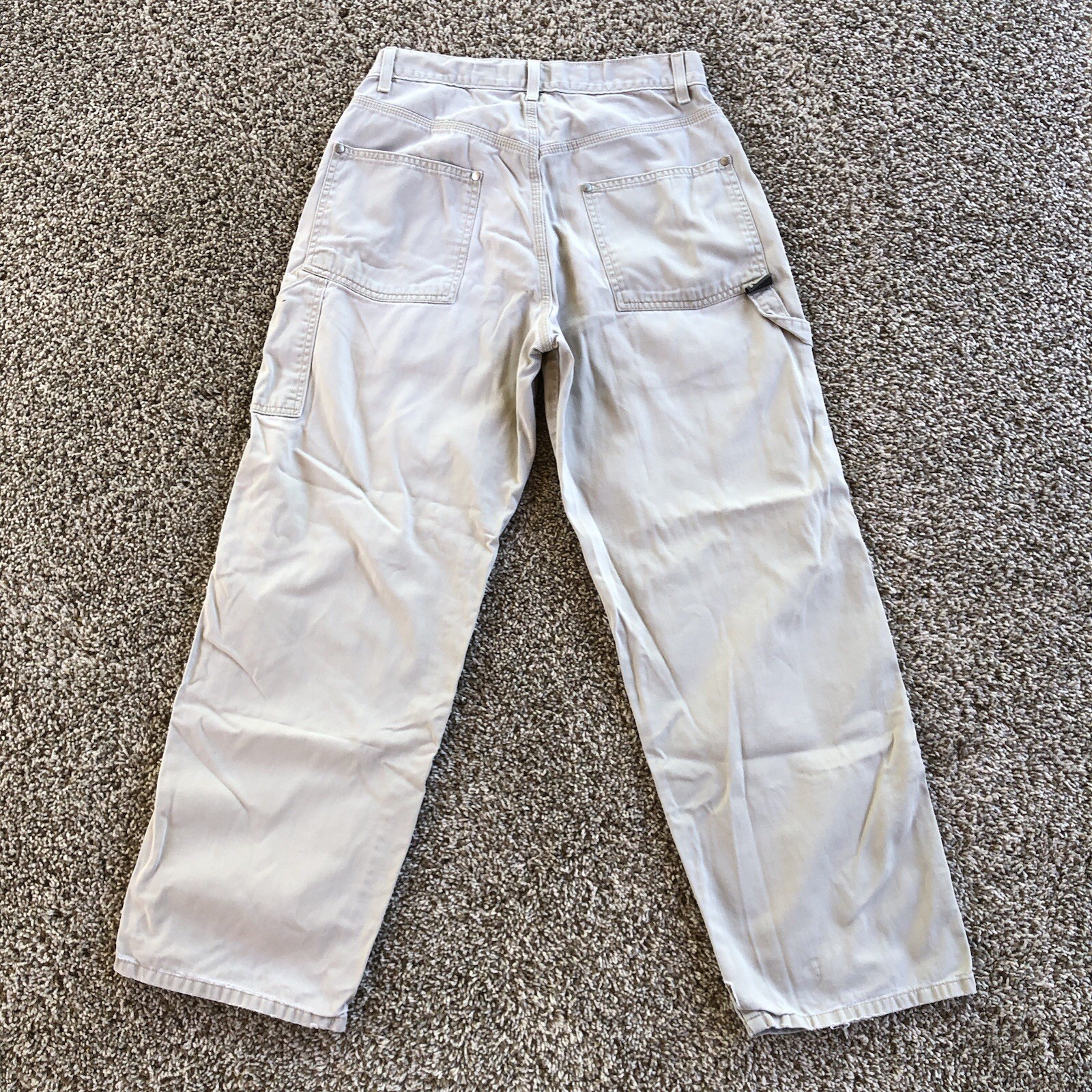 Vtg Levis SilverTab Khakis Pants Mens 29×30 Beige Relaxed Fit Carpenter Loop Y2K