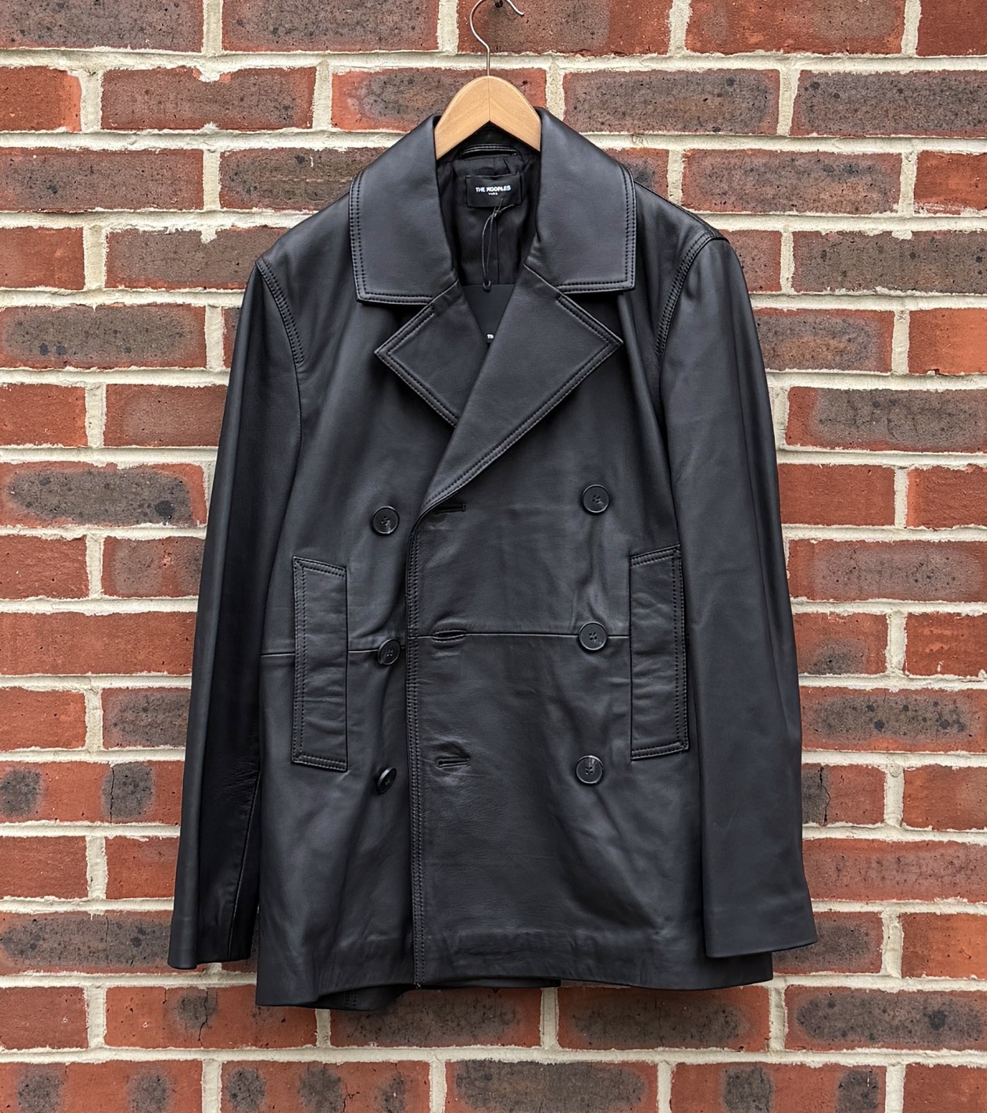 *BRAND NEW* The Kooples Mens Leather Caban Peacoat Jacket Coat MEDIUM / LARGE