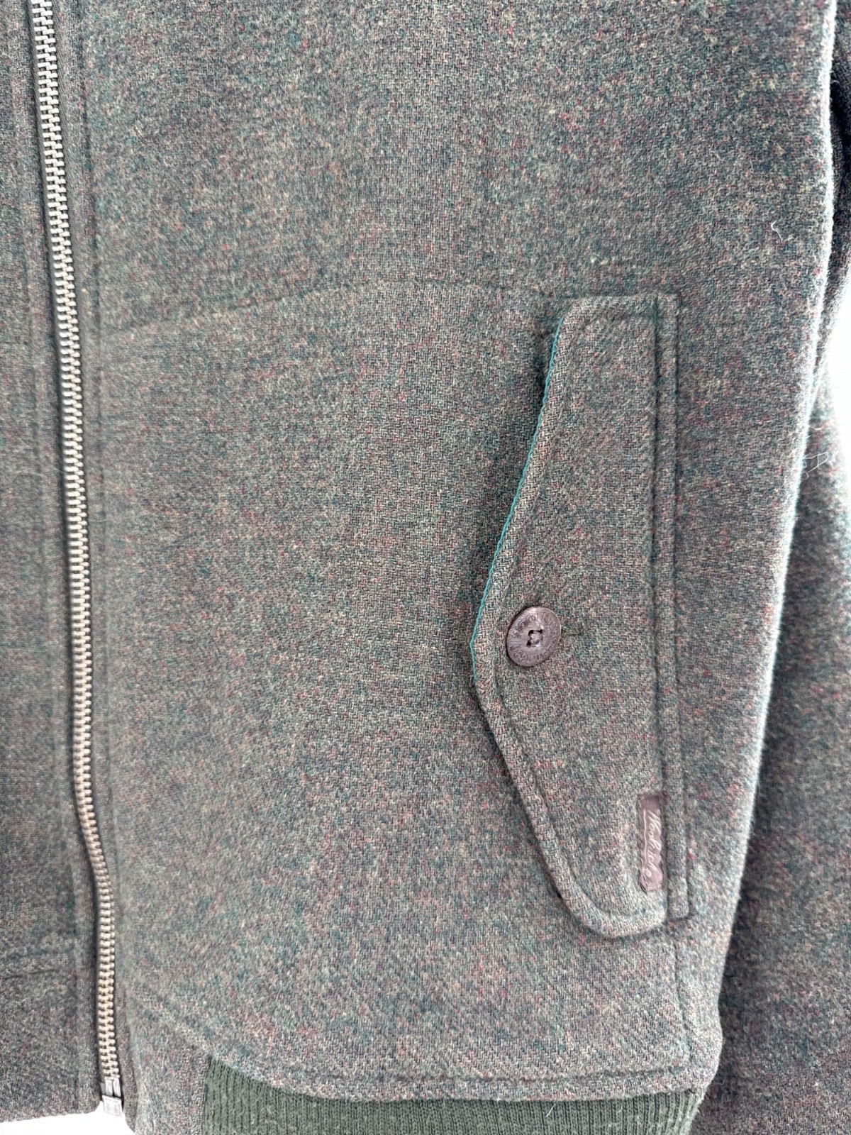 Woolrich Mens Outdoor Wool Jacket M Green Made In China