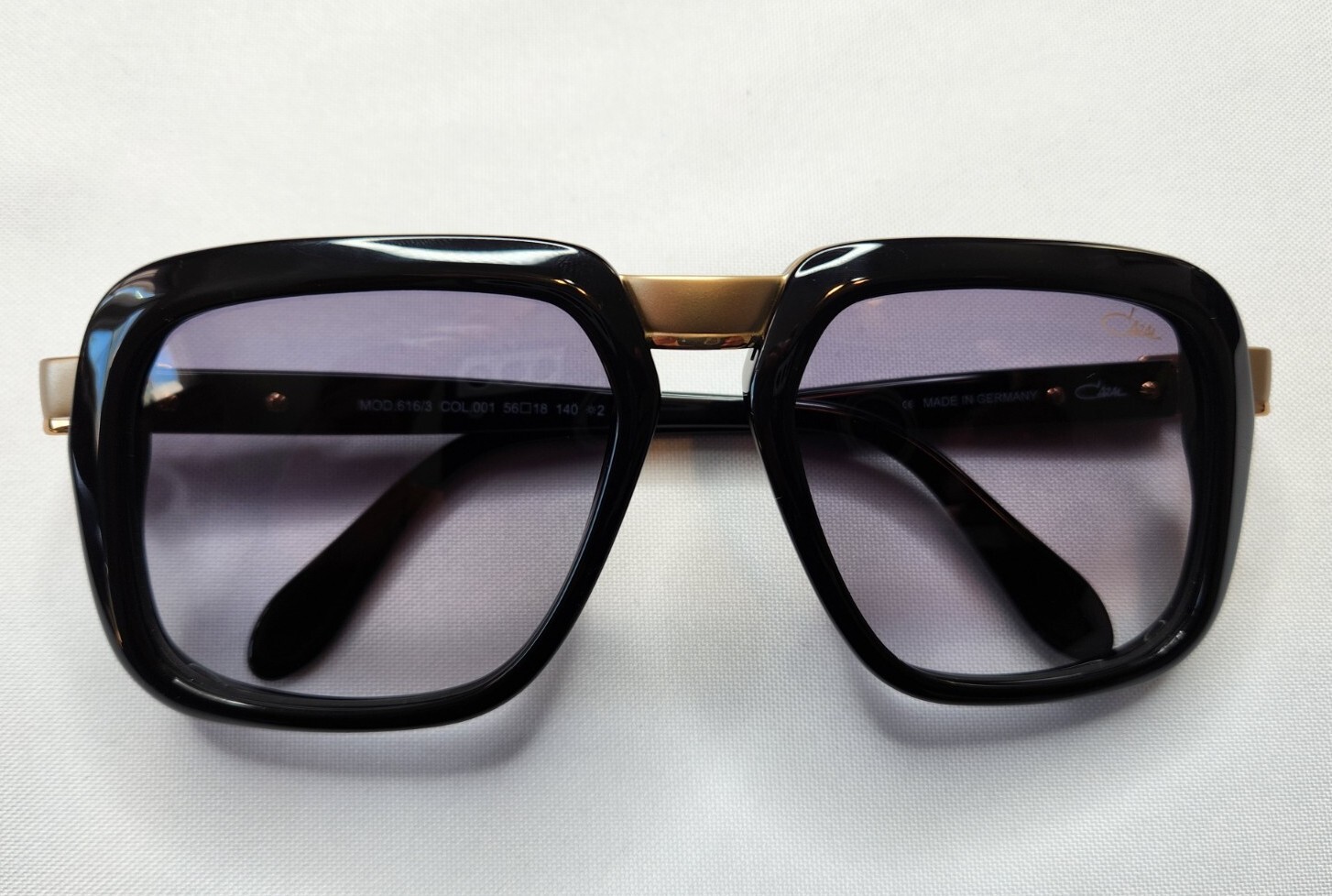 CAZAL LEGENDS MOD. 616/3 COL. 001 BLACK GOLD SUNGLASSES MADE IN GERMANY