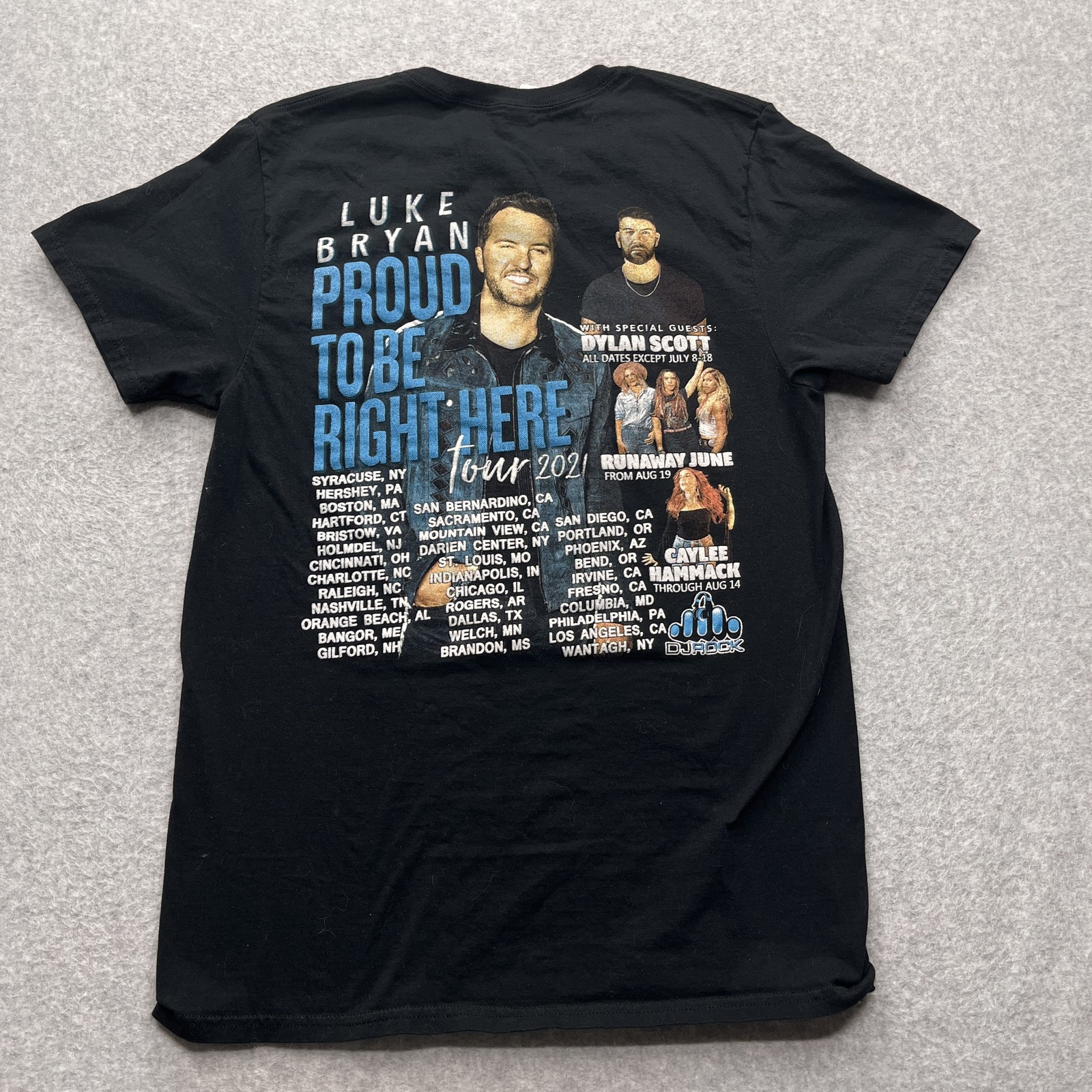 Luke Ryan Men’s Medium Black Proud To Be Here Tour 2021 T-Shirt.