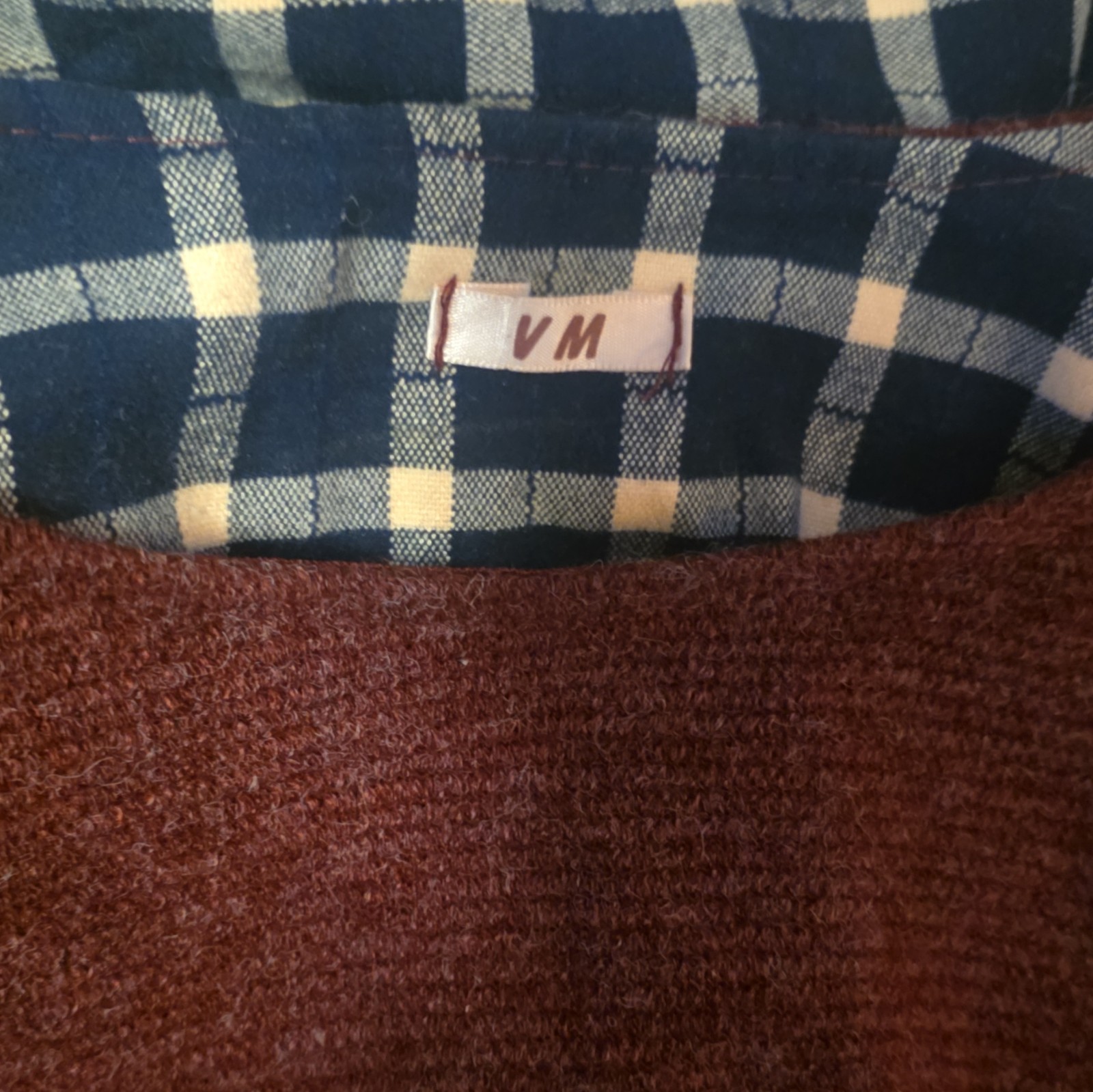 VM Women’s M Burgundy and Blue Plaid Schoolgirl’s/Cross-dresser Dress