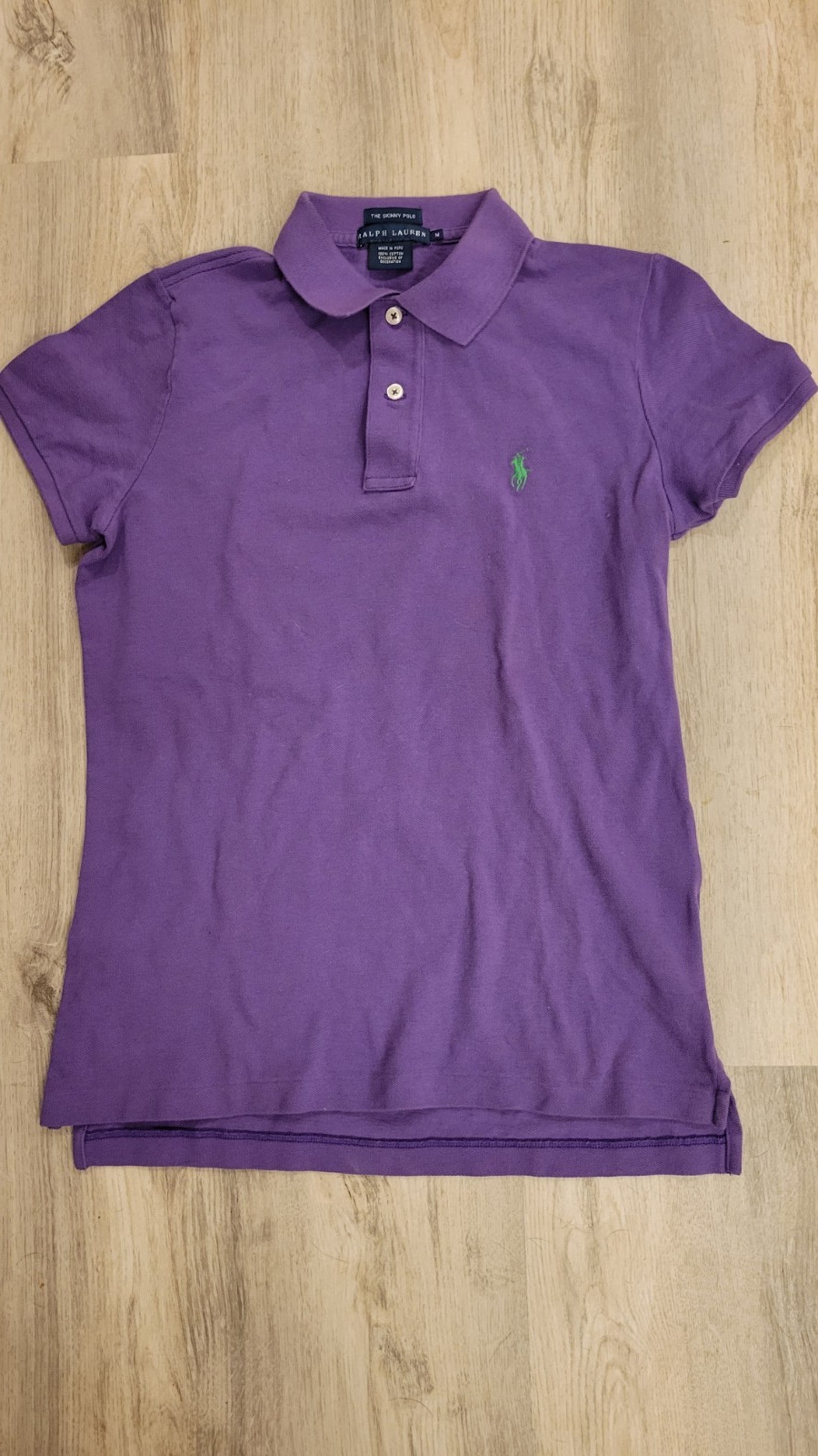 Ralph Lauren Sport The Skinny Polo Womens Medium Purple Cotton Pony Logo Golf