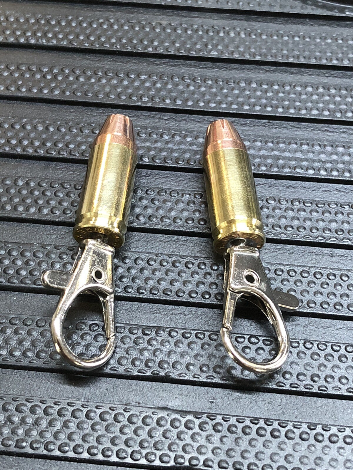 Pair Of Real 9mm Hollow Point Bullet Zipper Pulls Or Keychains Unique Gift