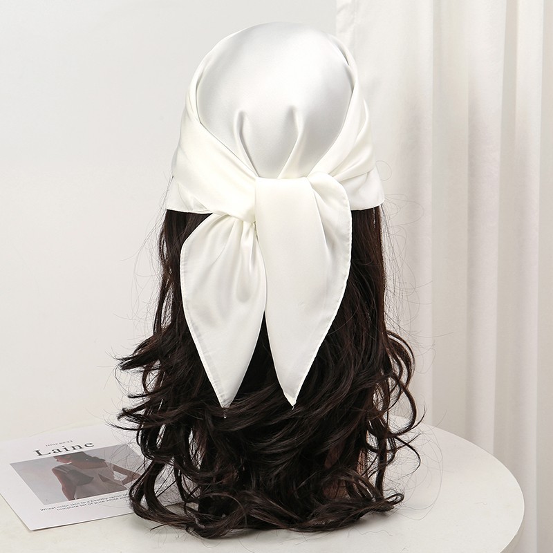 SANMAIHUA Women’s 70cm Solid Polyester Square Scarf Hair Head Wrap