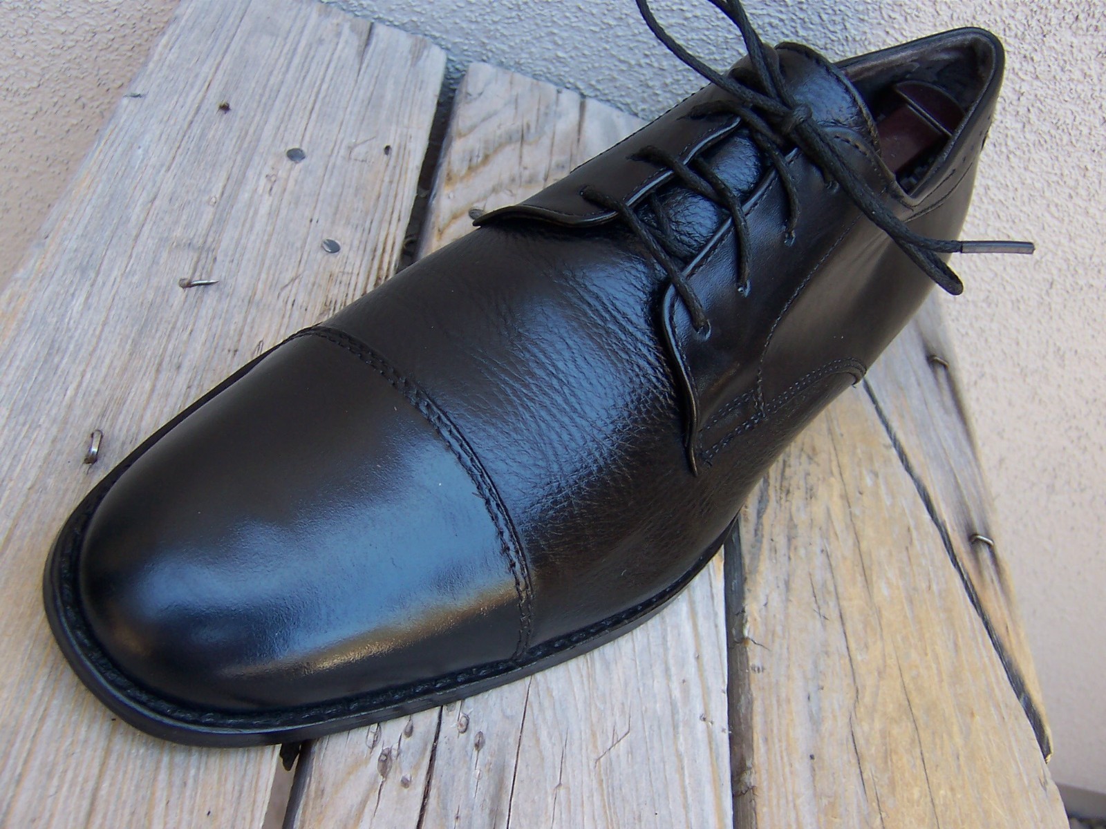 JOHNSTON MURPHY Mens Casual Dress Shoes Black Deerskin Leather Oxfords Size 10M