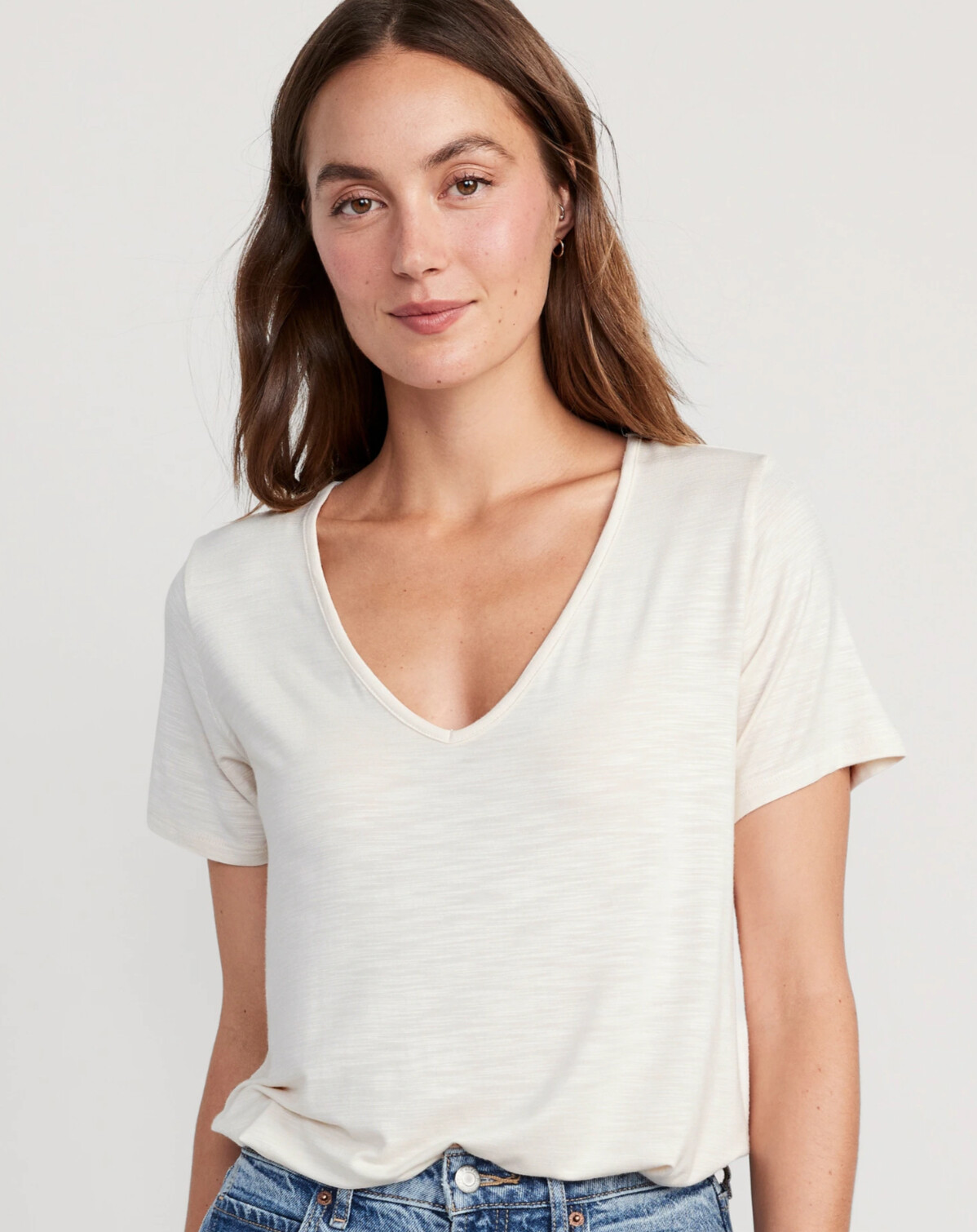 Old Navy Women’s Luxe V-Neck Slub-Knit T-Shirt Top Size M L XL XXL 3X