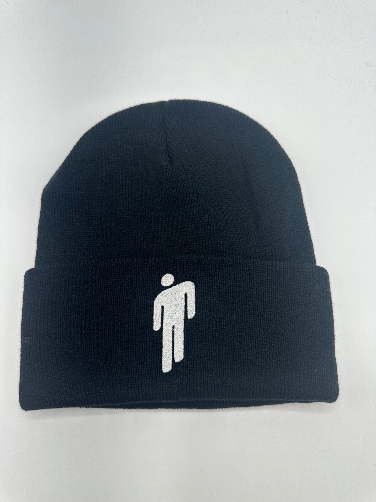 Billie Eilish Logo Cuffed Black Knit Beanie Hat Cap Winter One Size