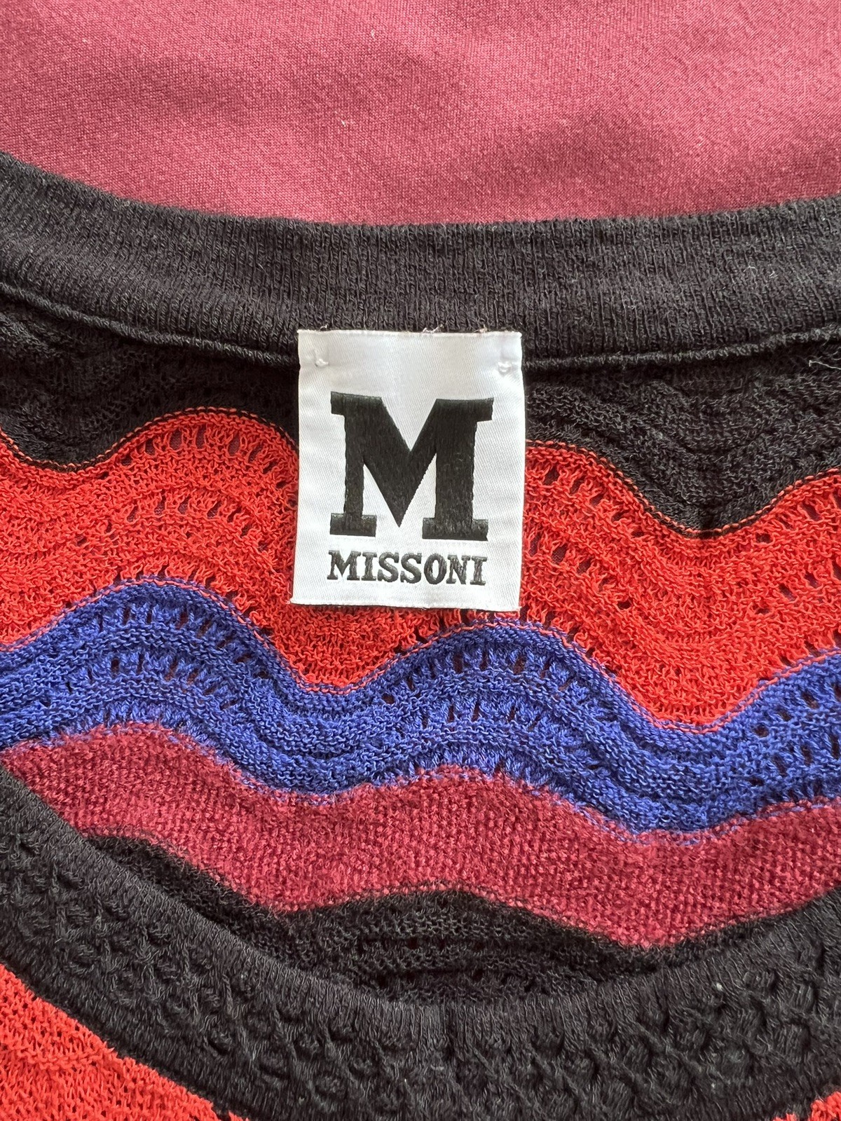 Missoni Knit Long Sleeve A-Line Orange Blue Black US M