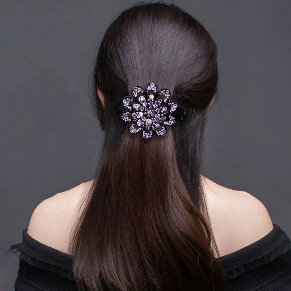 Women Crystal Rhinestone Hairpin Hair Clips Hair Claw Fashion Hair Accessories