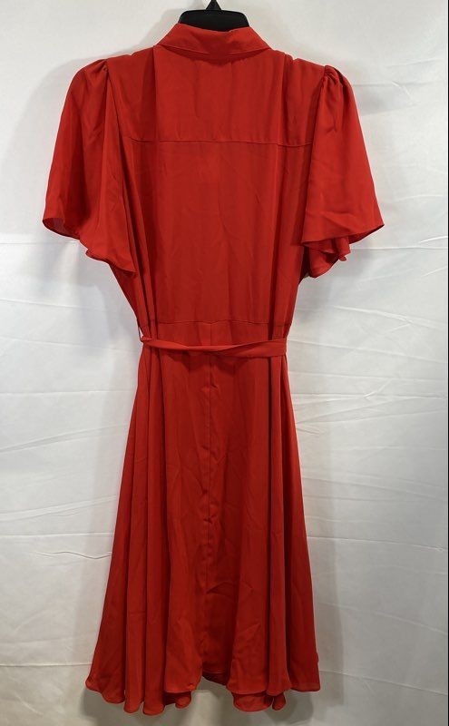 Nanette Lepore Women’s Crimson Ruby Pintuck Button Front Belted Dress Sz 10 NWT