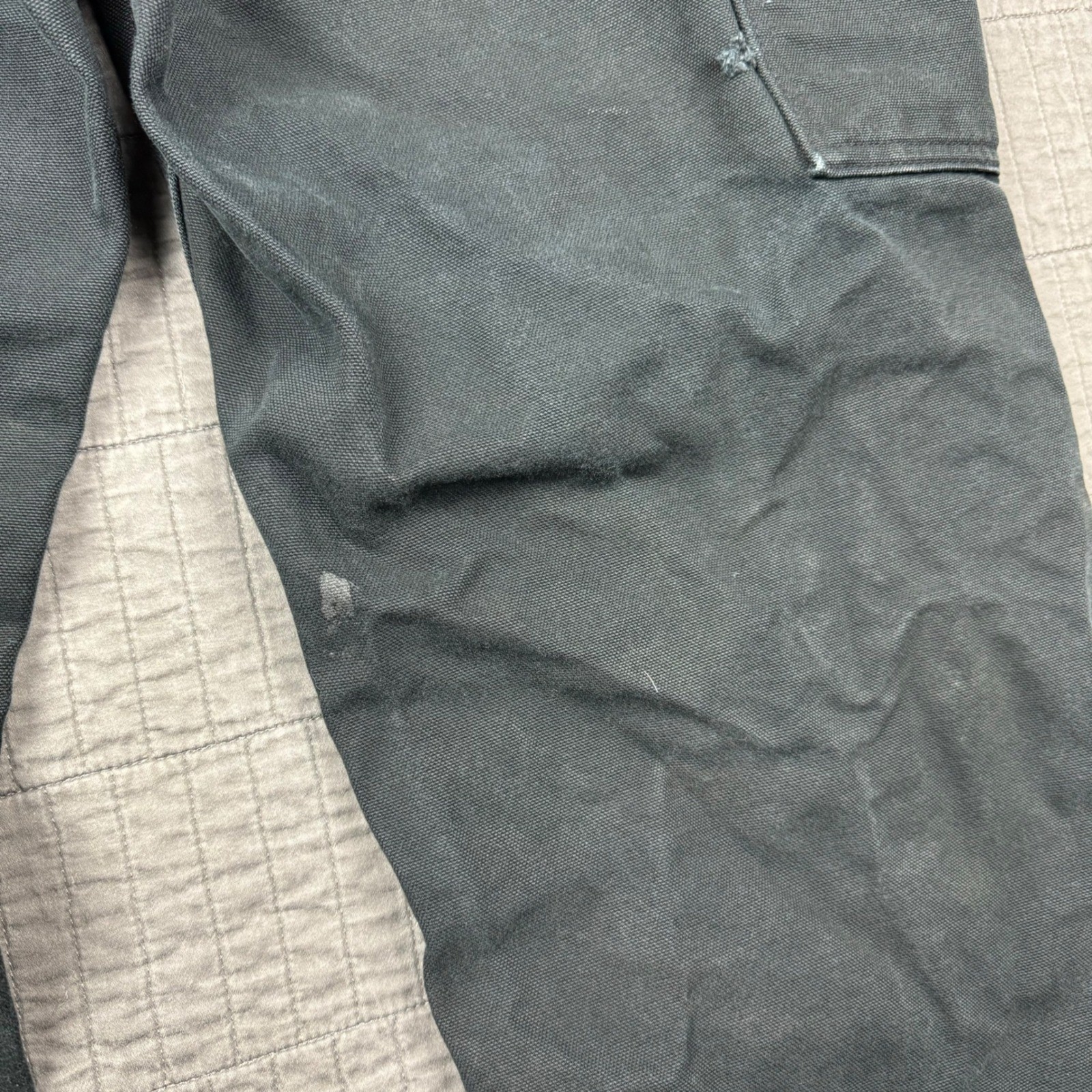 Carhartt Double Knee Pants Men 36×30 (33×29) Black B01 BLK Loose Fit Union Made