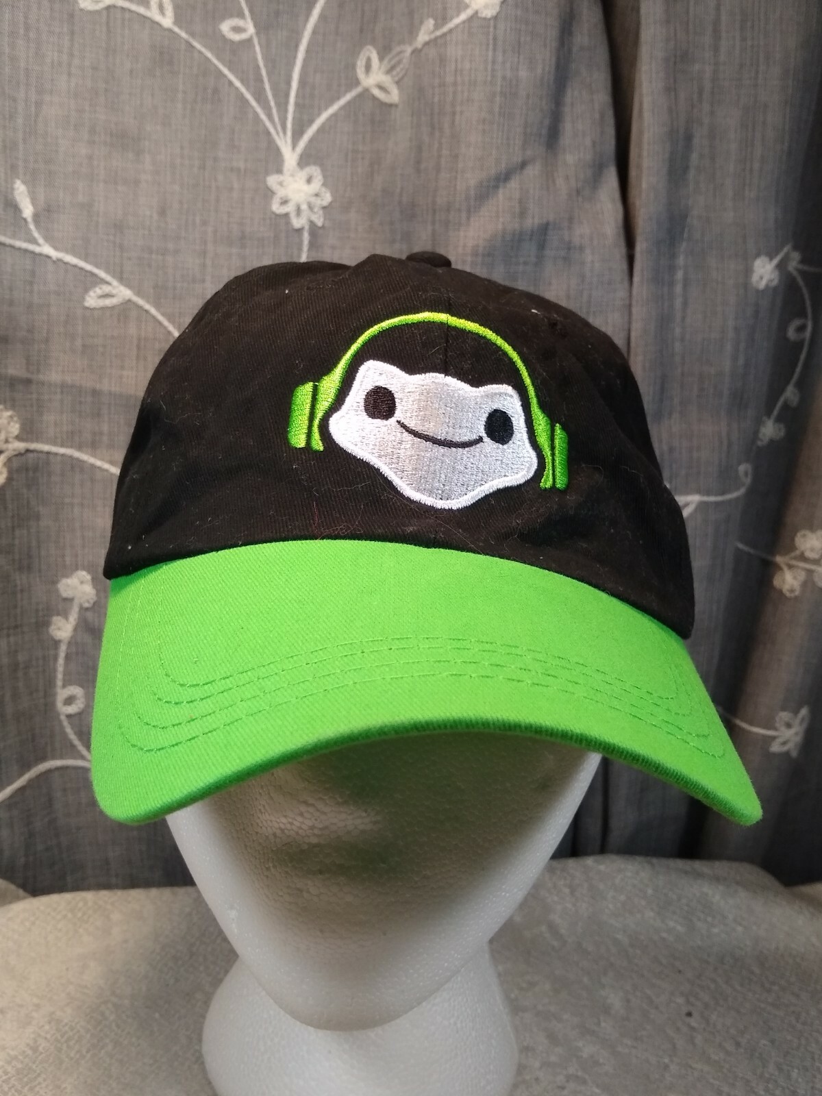 Overwatch Lucio Snapback Cap, Embroidered Logo, Black Canvas/Denim. Kid or Adult