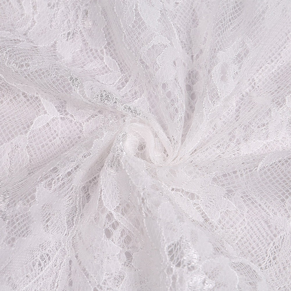 Trendy and Sexy Lace Mesh Sheer Crop Top with Long Sleeves Short Blouse
