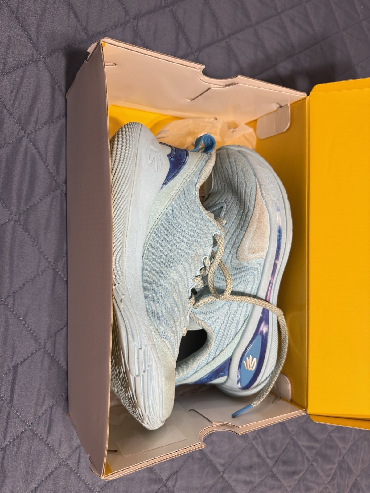 Under Armour GS Curry 12 PSCS PS (GS) Basketball Blue/Yellow 4Y 3028501-494
