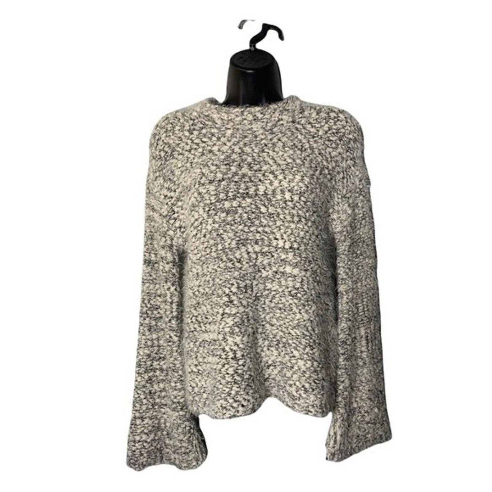 Melrose and Market Sweater Women’s XXS Chunky Open Knit Marled Bell Sleeve Top