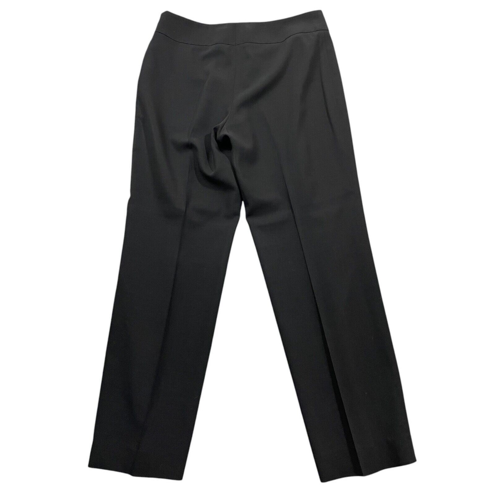 Akris 10 Black Dress Pants Side Zip Wool Pockets