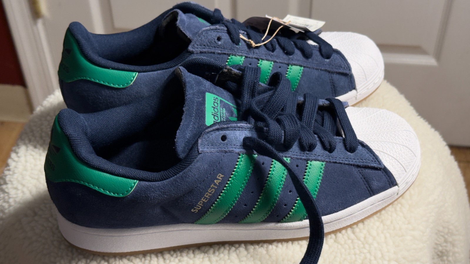 NEW adidas Superstar Adv Men’s US 8.5 Collegiate Navy / Green Originals JQ2098