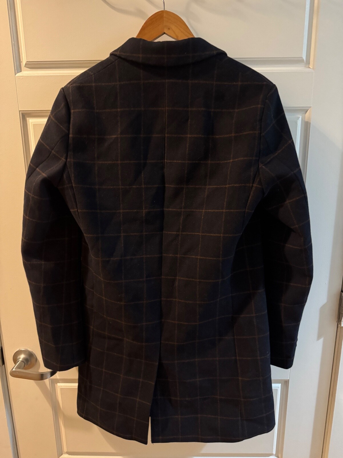 SUPERDRY Classic Bridge Coat Wool Small 4.9/5 No Marks Dark Navy Blue