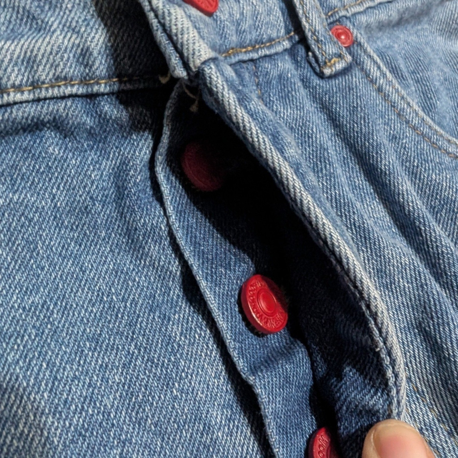 BoohooMAN 1400 Two Tone Paneled Button Fly Jeans Mens 36R Blue Streetwear Denim