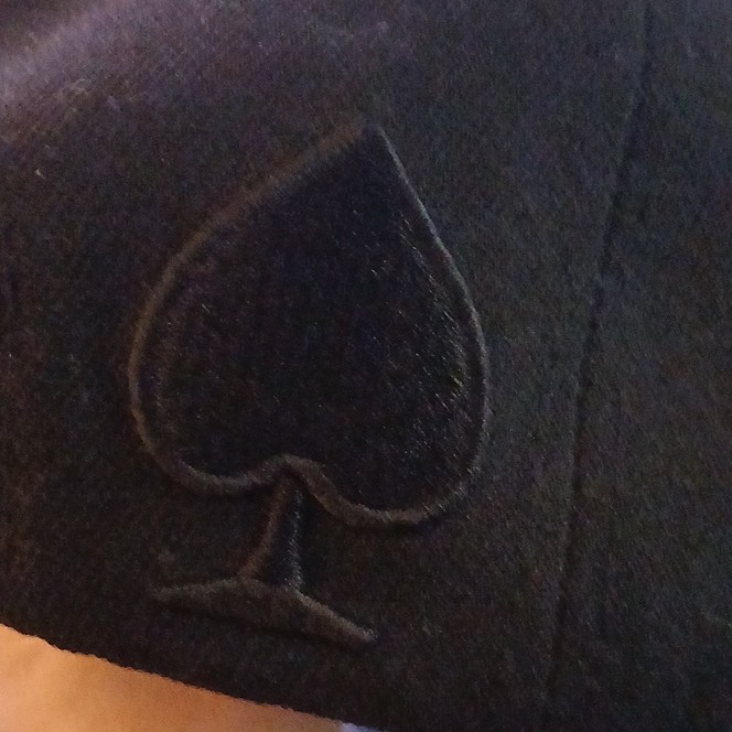 Black & White Colorblock Snapback Cap Adjustable One Size King of Spades Patch