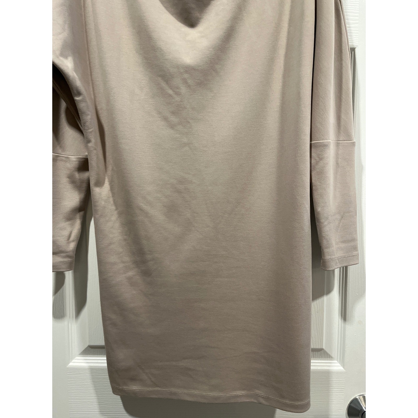 Savvi Taupe Cowl Neck Dolman Sleeve Tunic Mini Dress Medium Tan Long Sleeve