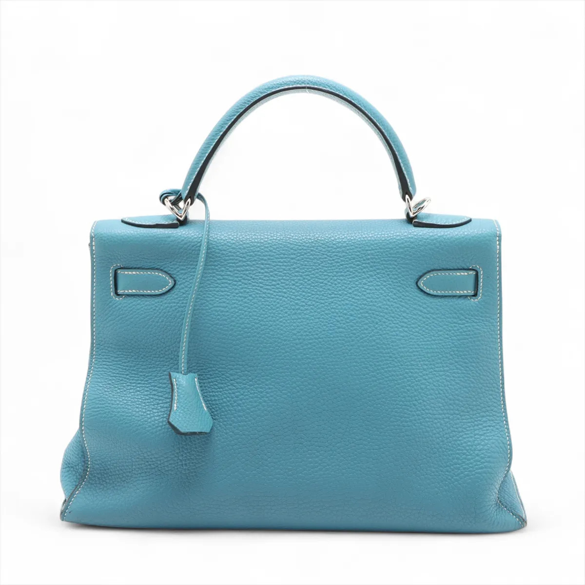 Hermès Kelly 32 Serie Togo Blue Jean Silver Metal Fittings □H: 2004