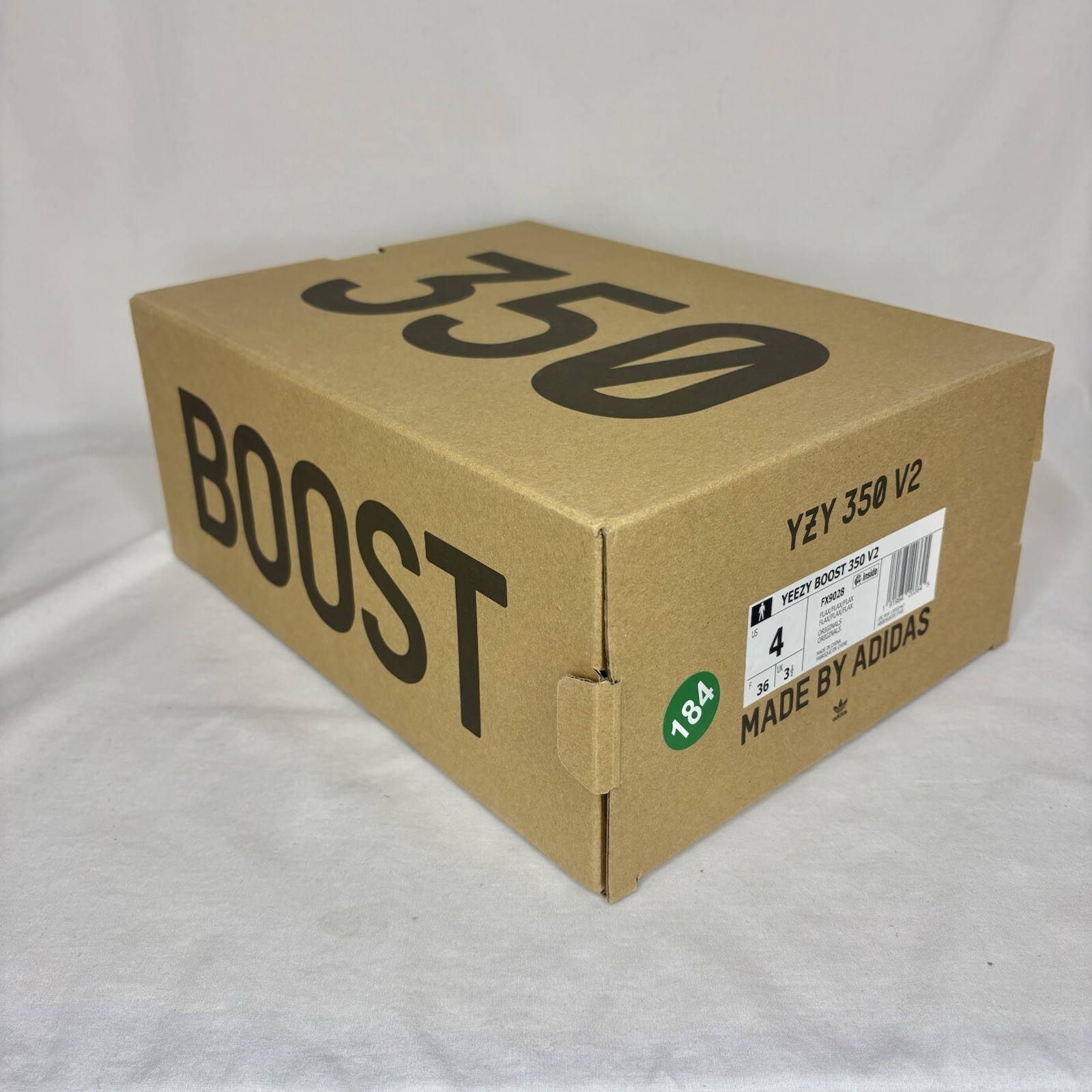 Adidas Yeezy Boost 350 V2 Mens Shoes 4 Lace Up Beige Sneakers Casual FX9028