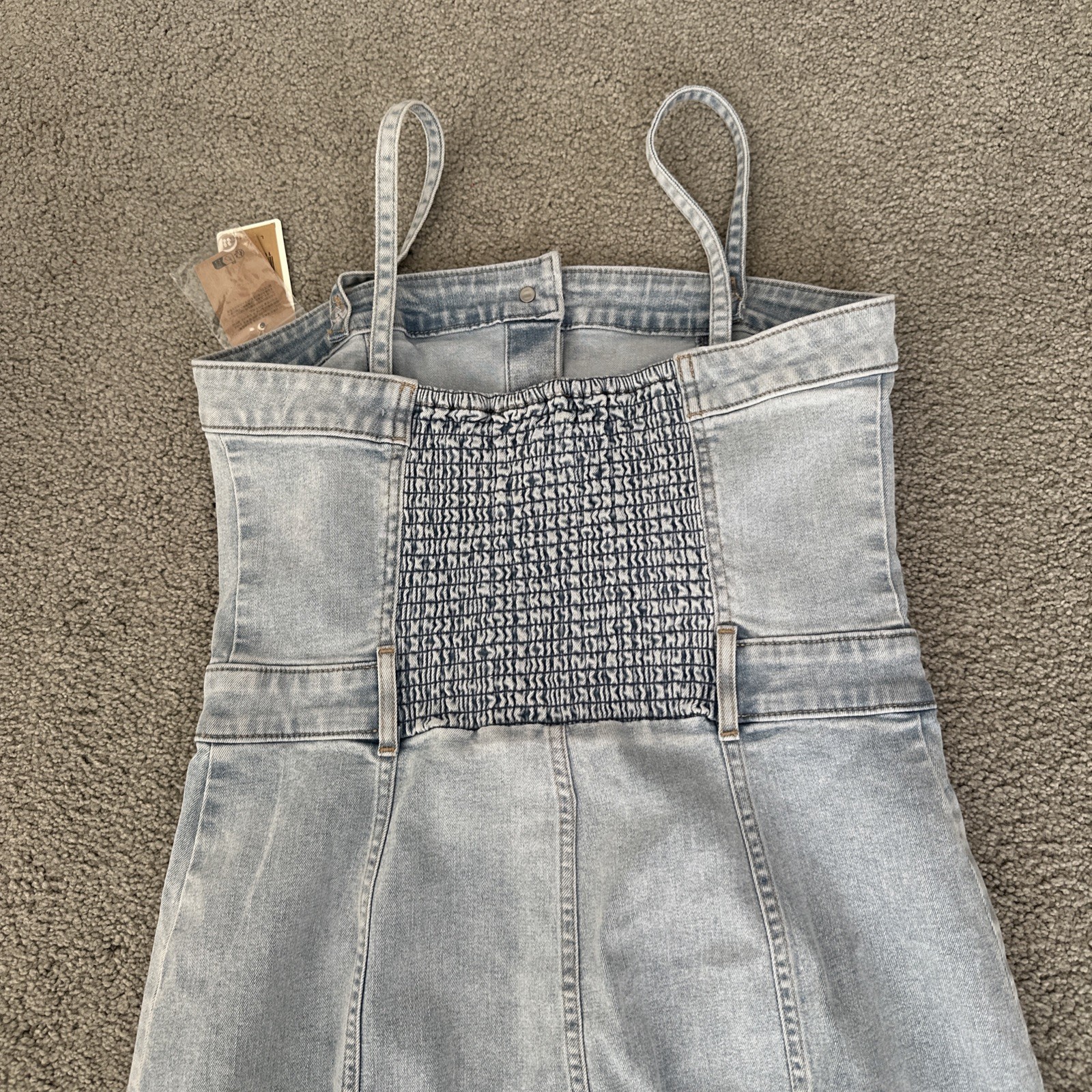 Levi’s Knee Length Slim Fit Bustier Denim Dress Corset Blue Stretch Sz. Large