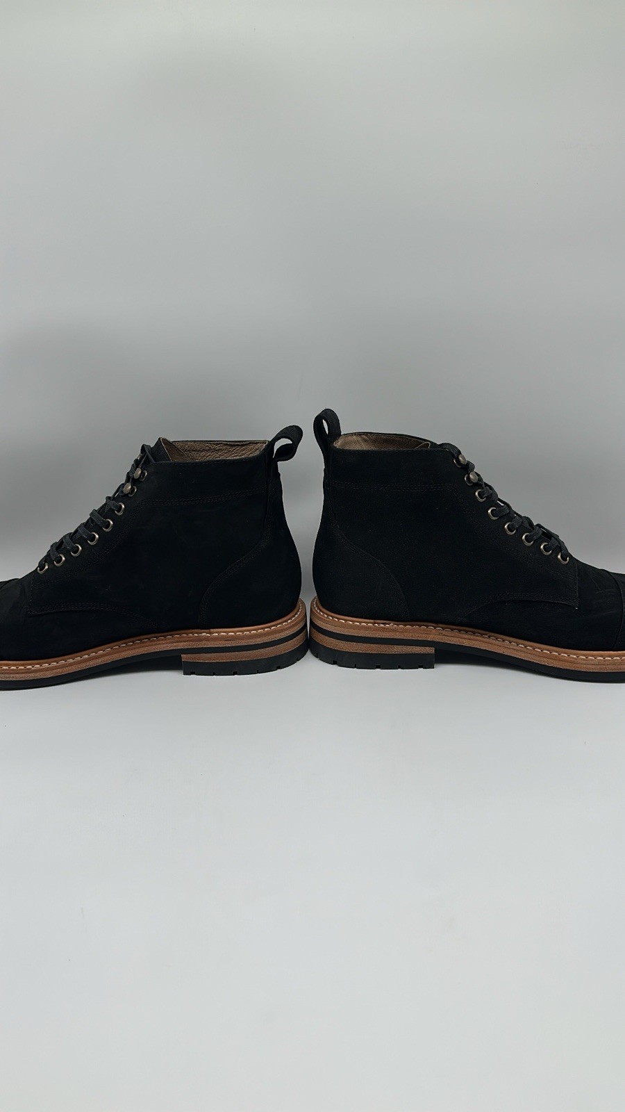 Taylor Stitch Cap Toe Moto Boot in Weatherproof Black Suede Men’s Size 12 D NEW