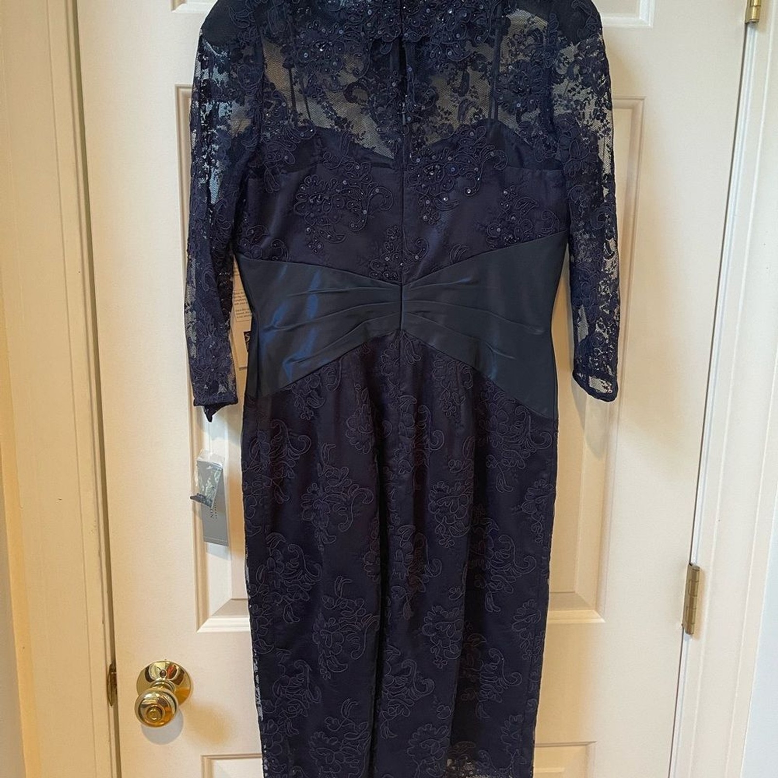 Teri Jon by Rickie Freeman Navy Cocktail Wedding Dress Size 6