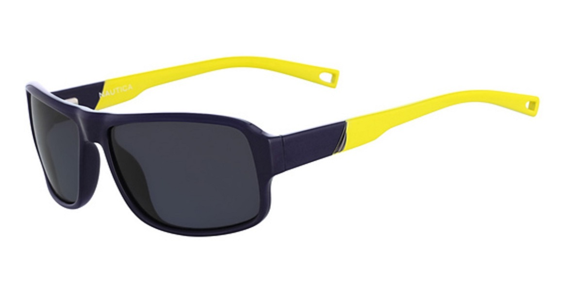 NWT NAUTICA N6210 414 NAVY YELLOW GREY POLARIZED Unisex SUNGLASSES 59mm