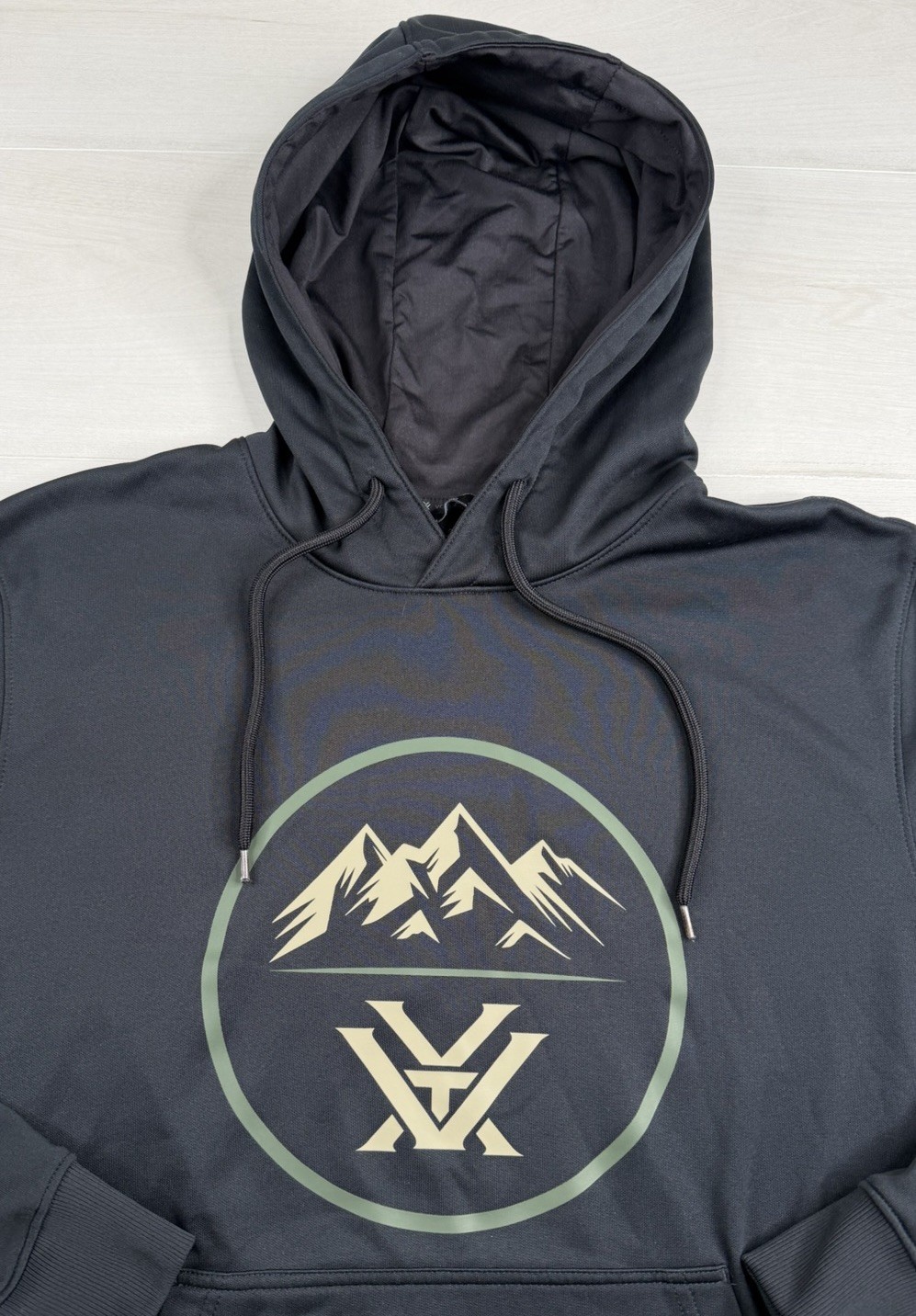 Vortex Optics Hoodie Mountain Logo Black Lightweight Pullover Sweatshirt Mens L