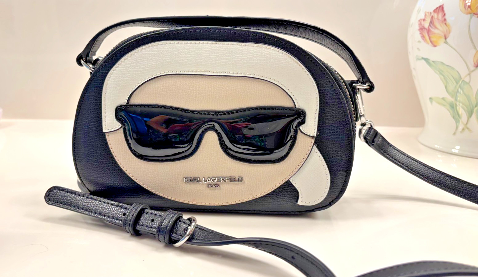 KARL LAGERFELD Maybelle Camera Crossbody Bag Black Purse