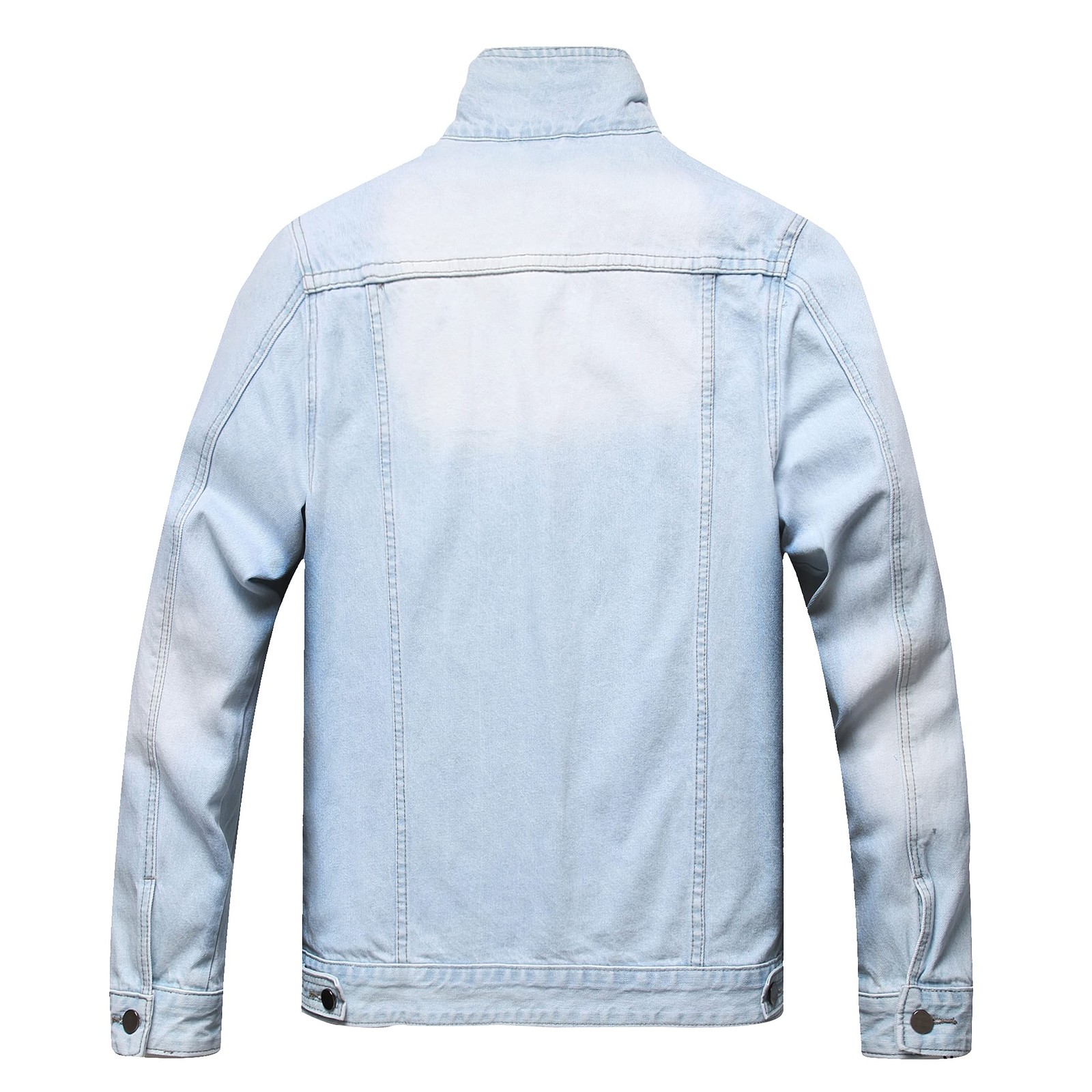 Men’s Distressed Ripped Slim Fit Denim Jacket Casual Button Up Trucker Jean Coat