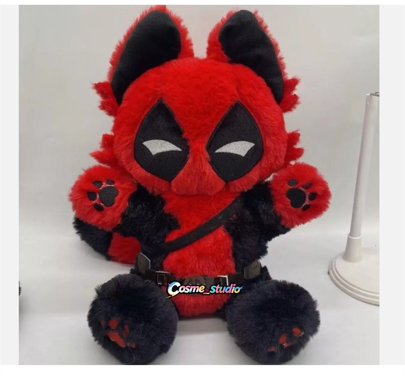 Cute Marvel Deadpool Bear 30cm Plush Doll Stuffed Toy Cotton Anime Gift Pillow