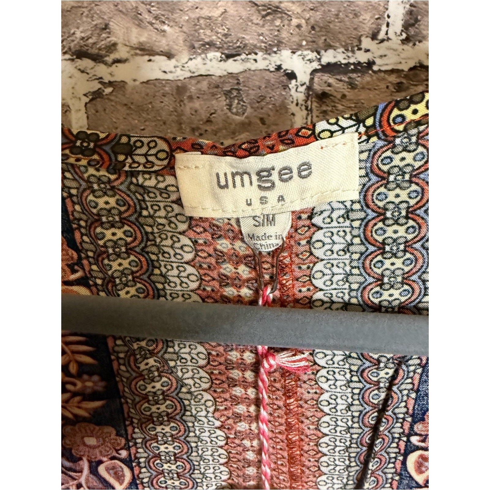 Umgee Navy Rust Boho Mix Print Kimono