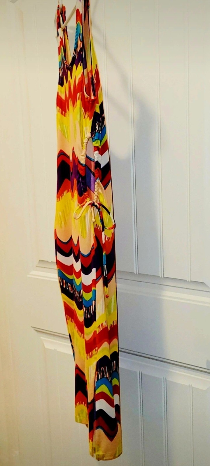 Almost Famous Vibrant Tropical Chevron Cut-Out Maxi Dress – Size 3X