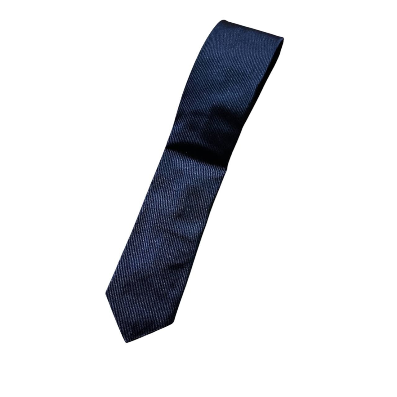 Polo Ralph Lauren Solid 100% Silk Narrow Classic Tie Navy Made In Italy NWT