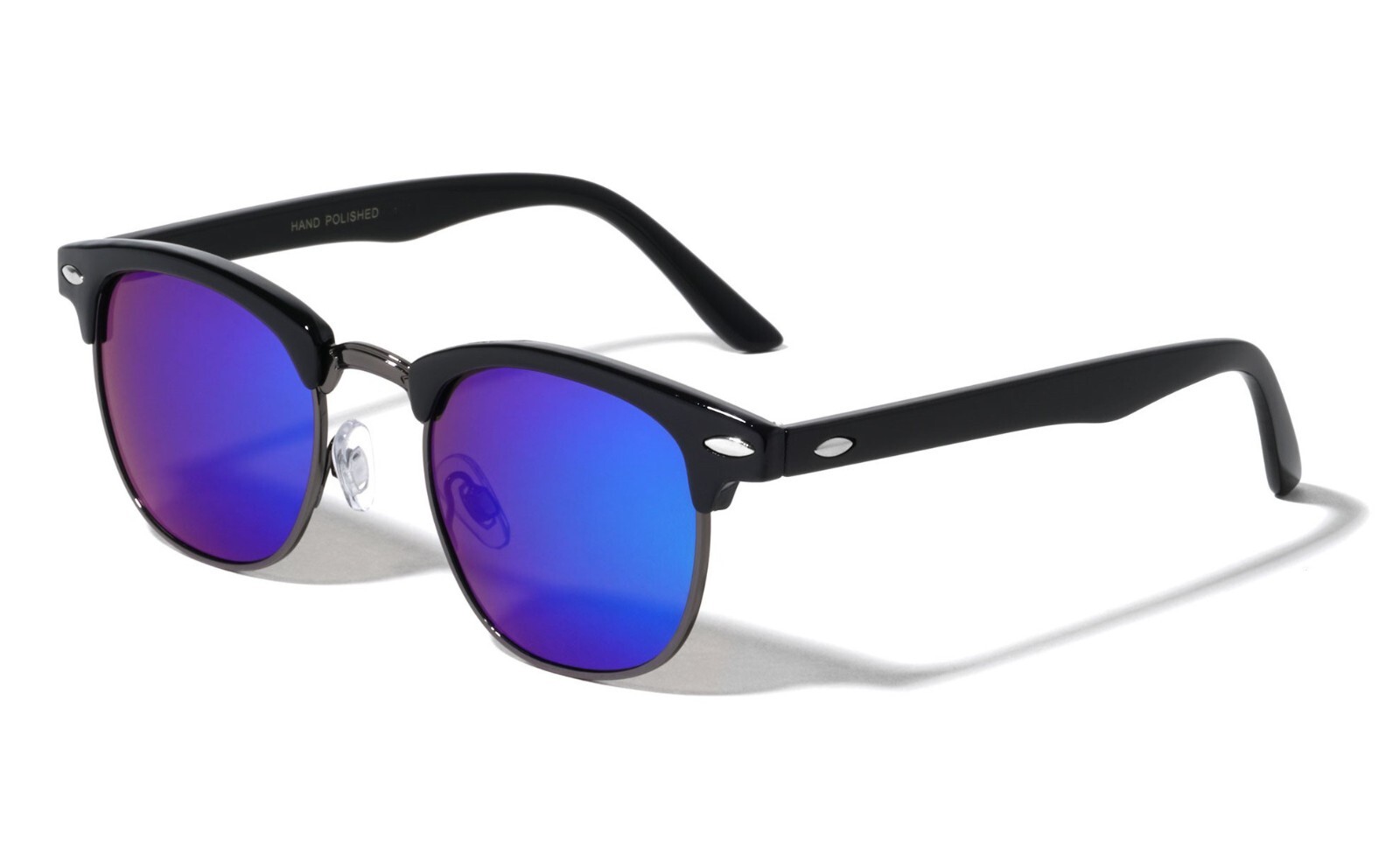 Retro Vintage Polarized Sunglasses Mens UV400 Half Metal Frame Club Sunglasses