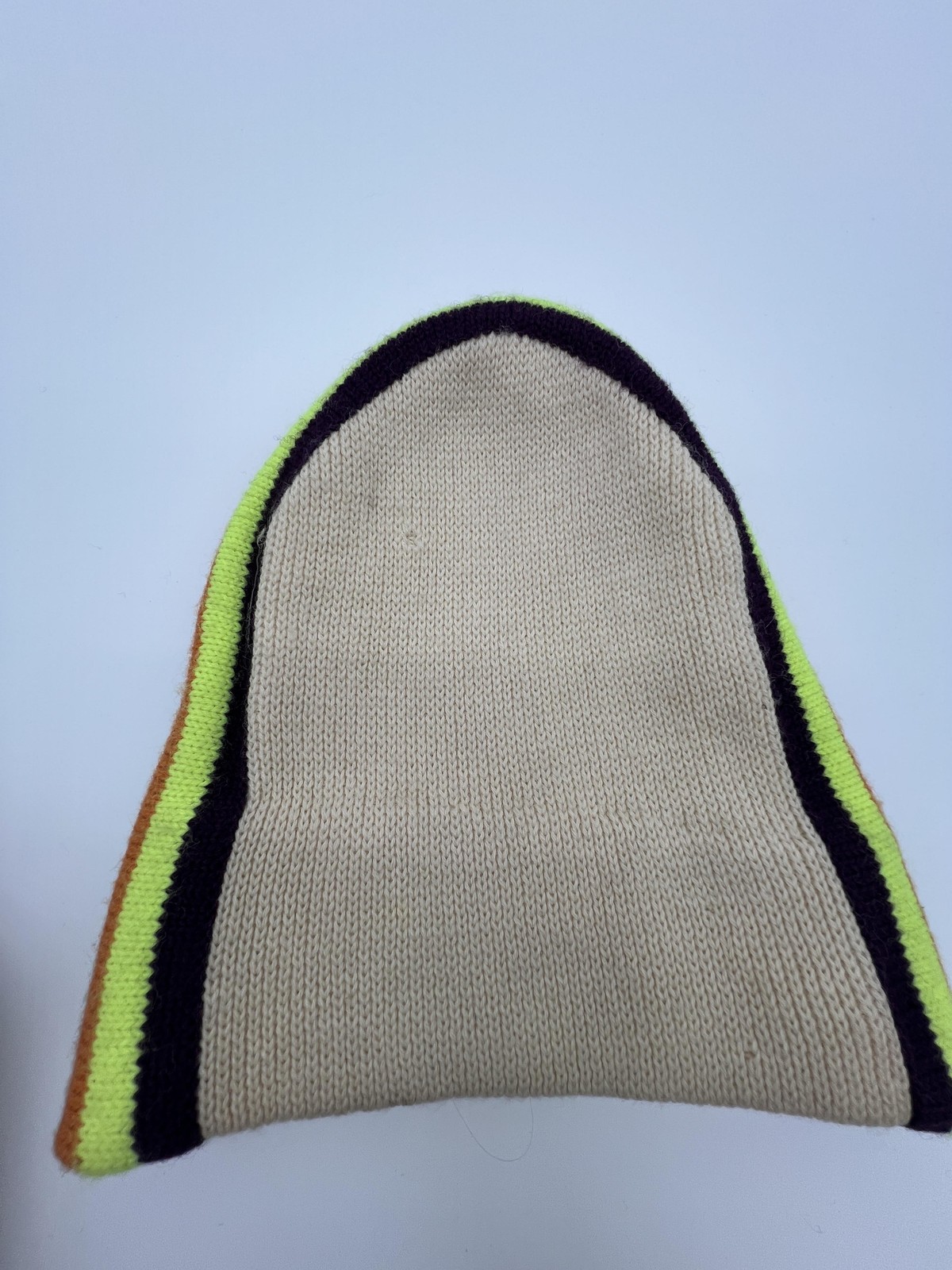 Vintage Eisbar Wool Hat Beanie Mens Beige Knit West Germany 70s 80s Ski Rainbow