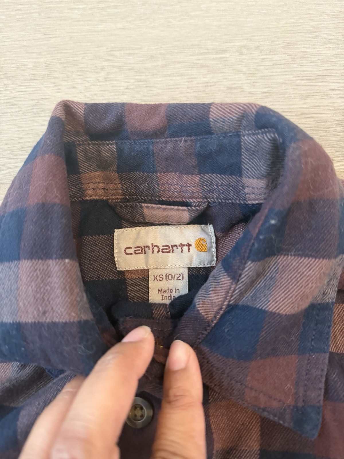 Carhartt Rugged Flex Hamilton Purple Flannel Button Down Long Sleeve Shirt