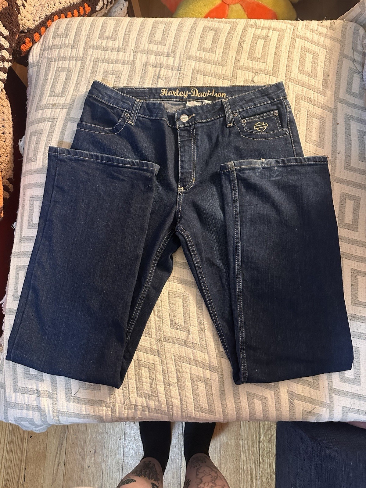Harley-Davidson Women’s Dark Wash Blue Denim Bootcut Jeans Size 12