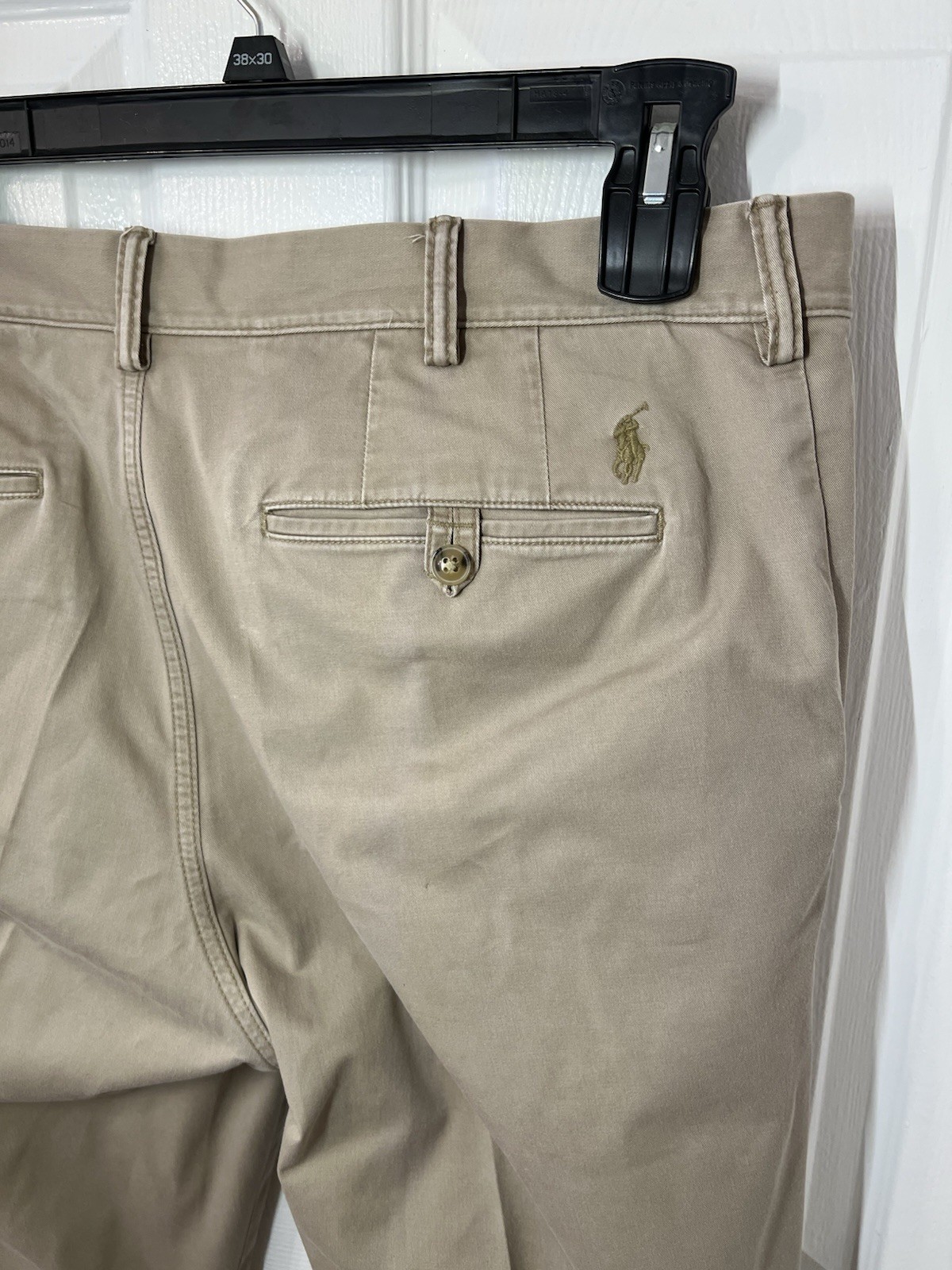 Ralph Lauren Khaki The Polo Chino Stretch Straight Pleated 36/32